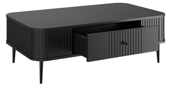 Čierny konferenčný stolík Vesper 103x60 cm so zásuvkou - čierne nohy