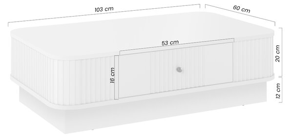 Čierny konferenčný stolík Vesper 103x60 cm so zásuvkou na sokli - zlatá úchytka