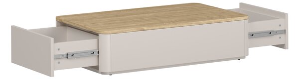 Konferenčný stolík Amilio 100 cm so zásuvkami - kašmírová / olejovaný dub