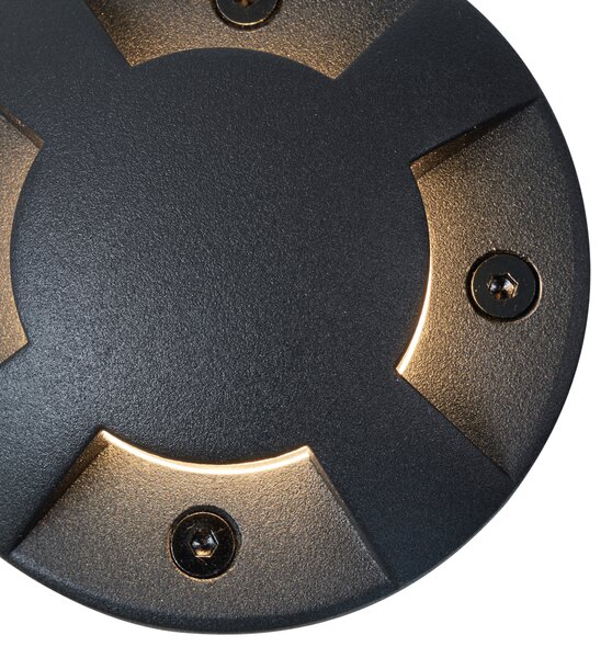 Moderné zemné bodové svietidlo čierne GU10 50 mm 4-svetelný efekt IP65 - Cellar