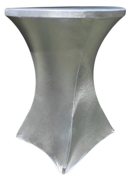 TENTino Elastický obrus STANDARD na koktailový bistro stôl 80 cm VIAC FARIEB Farba obrusu: STŘÍBRNÁ / SILVER METALIC