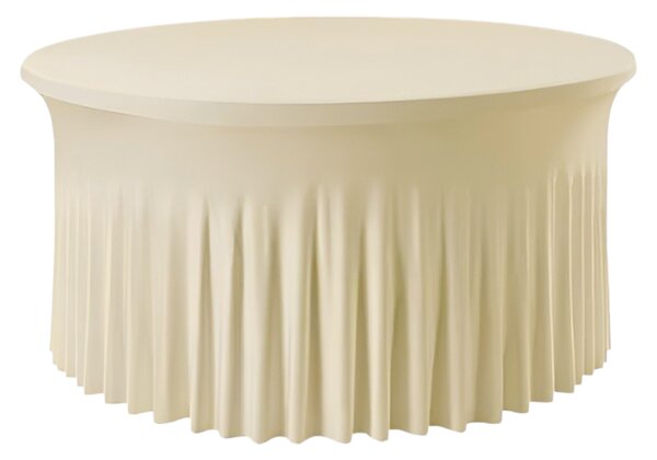 TENTino Elastický obrus SKIRTING na okrúhly stôl 122 cm Farba obrusu: ŠAMPAŇ / CHAMPAGNE