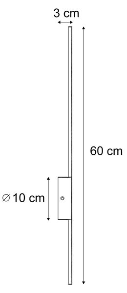 Moderné nástenné svietidlo čierne 60 cm vrátane LED - Clockwise