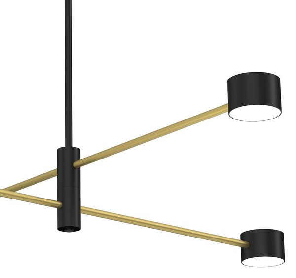 Stropné svietidlo Cross, 4x čierne kovové tienidlo, b/g, x