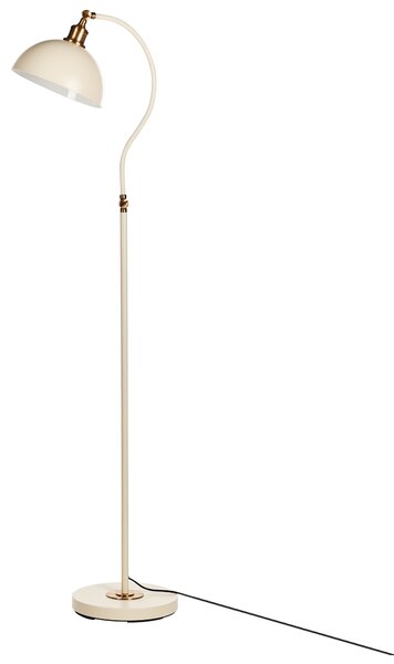 Stojaca lampa béžová kovová nastaviteľné tienidlo a rameno s vypínačom moderný industriálny štýl obývačka kancelária