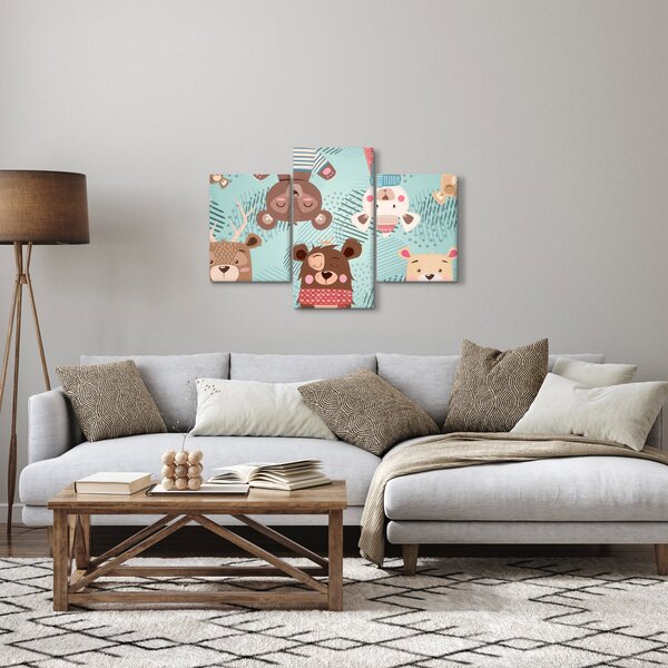 Obraz - Veselí medvedíci (90x60 cm)