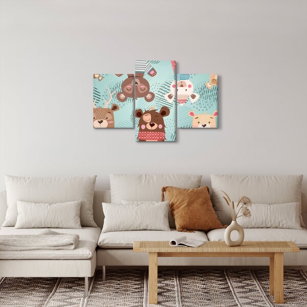 Obraz - Veselí medvedíci (90x60 cm)