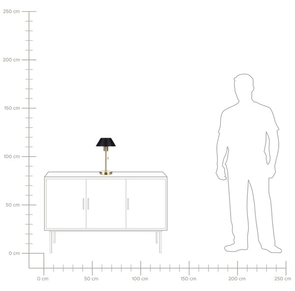 Stolná lampa čierna a zlatá kovová zo železa kužeľovité tienidlo so spínačom osvetlenie do kancelárie moderné