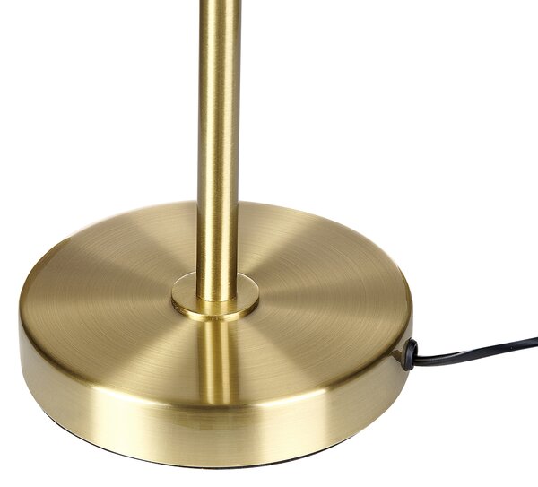 Stolná lampa čierna a zlatá kovová zo železa kužeľovité tienidlo so spínačom osvetlenie do kancelárie moderné