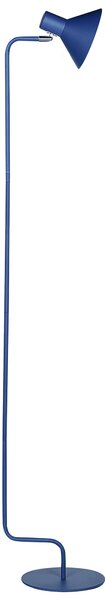 Stojaca lampa modrá kovová 154 cm nastaviteľné kužeľovité tienidlo moderný industriálny štýl spálňa obývacia izba kancelária
