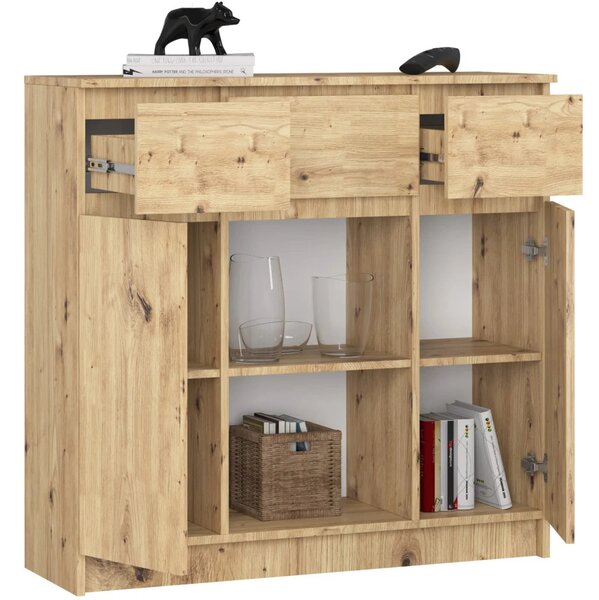 Komoda so šuplíkmi a dvierkami JUNIPER - dub artisan