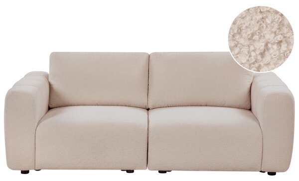 Modulárna 2-miestna pohovka béžová buklé čalúnenie moderný dizajn minimalistický štýl