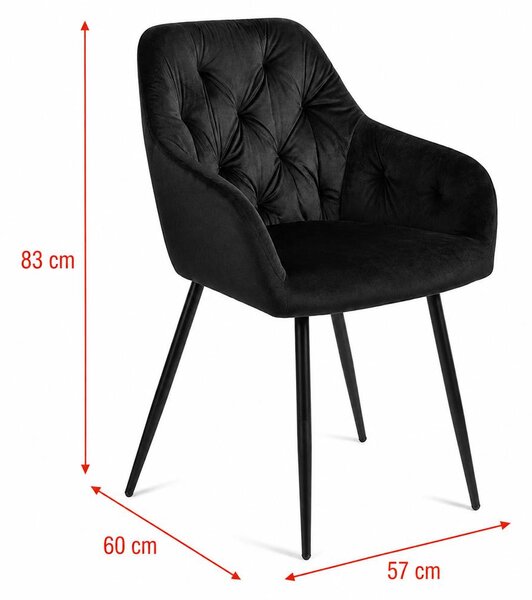 Set - 2 ks Jedálenská stolička AVENBERG LOREN, čierna