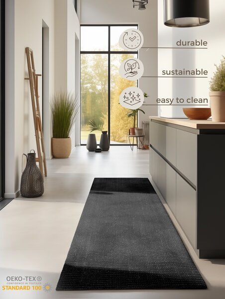 Hanse Home , Behúň Bouclé Jute 105976 Black, 80x200, čierna, chodba / predsieň