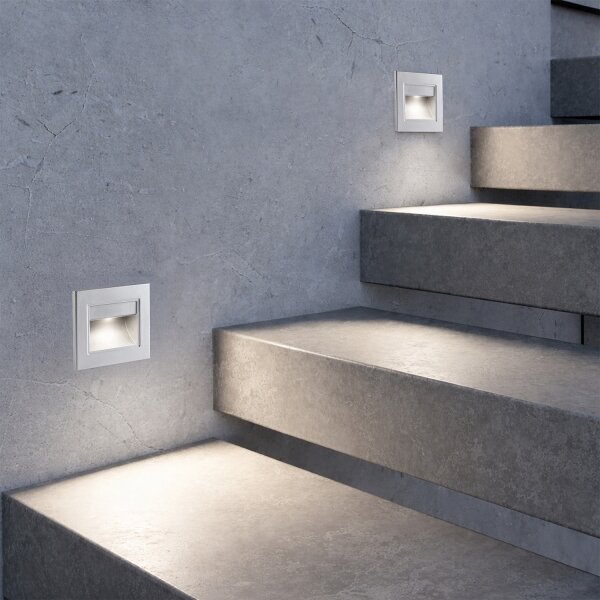 Brilagi - LED schodiskové svietidlo STEP LIGHT LED/1,5W/230V IP44 strieborné