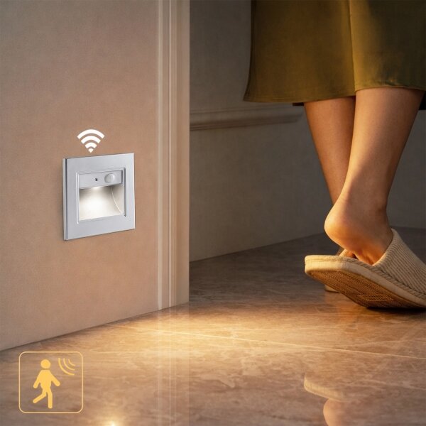 Brilagi - LED schodové svietidlo so snímačom STEP LIGHT LED/1,5W/230V IP44 strieborné