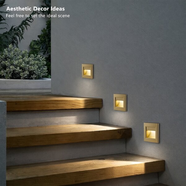 Brilagi - LED Schodiskové svietidlo STEP LIGHT LED/1,5W/230V IP44 zlaté