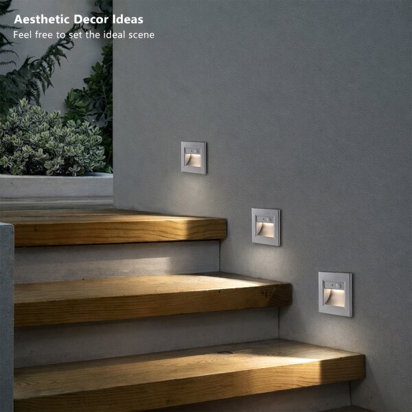 Brilagi - LED schodové svietidlo so snímačom STEP LIGHT LED/1,5W/230V IP44 strieborné