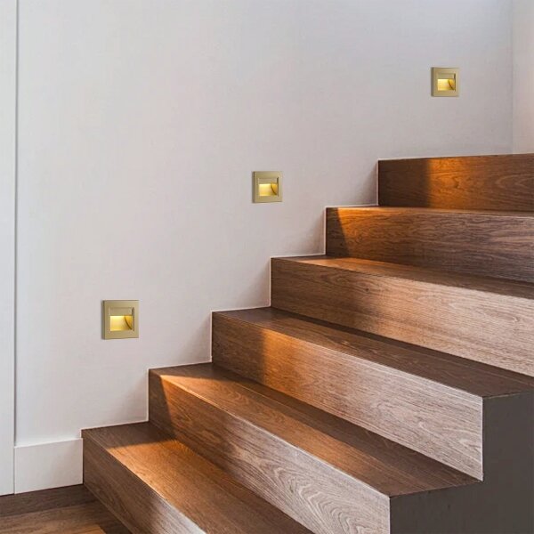 Brilagi - LED Schodiskové svietidlo STEP LIGHT LED/1,5W/230V IP44 zlaté