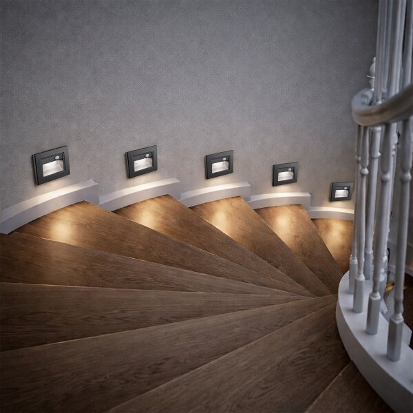 Brilagi - LED schodiskové svietidlo so senzorom STEP LIGHT LED/1,5W/230V IP44 čierna