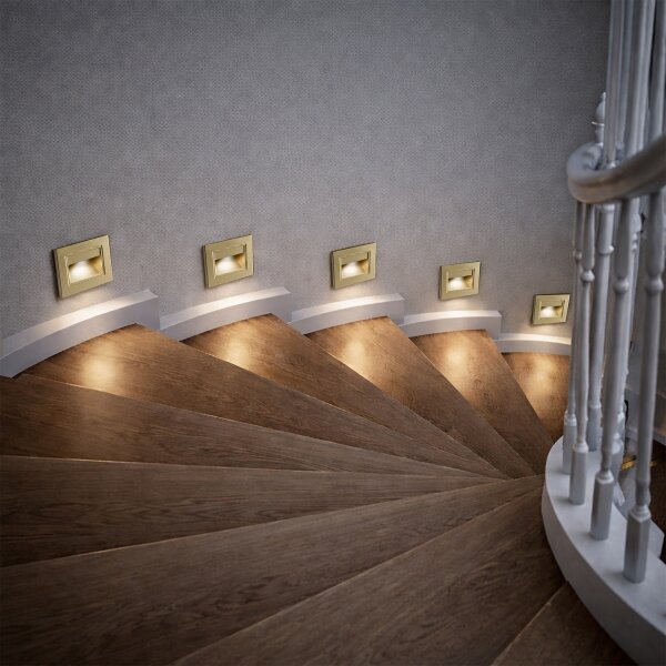 Brilagi - LED Schodiskové svietidlo STEP LIGHT LED/1,5W/230V IP44 zlaté