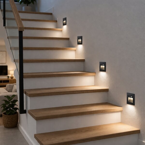 Brilagi - LED schodiskové svietidlo so senzorom STEP LIGHT LED/1,5W/230V IP44 čierna