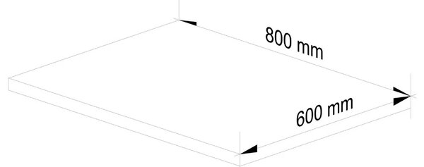 Kuchynská doska VERMINA - 80x60x3, 2 cm, dub craft