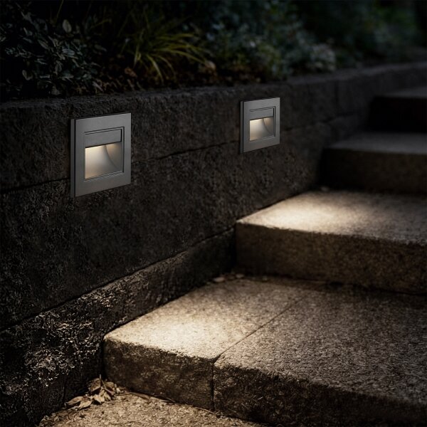 Brilagi - LED schodiskové svietidlo STEP LIGHT LED/1,5W/230V IP44 antracit