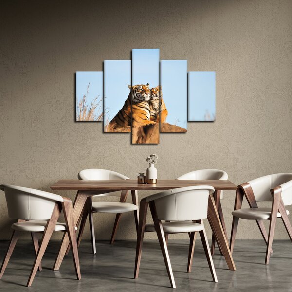 Obraz - Tigrice a jej mláďa (150x105 cm)