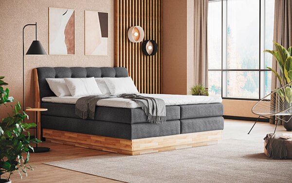 BOXSPRINGOVÁ POSTEĽ, 160/200 cm, antracitová - Online Only spálne, Online Only