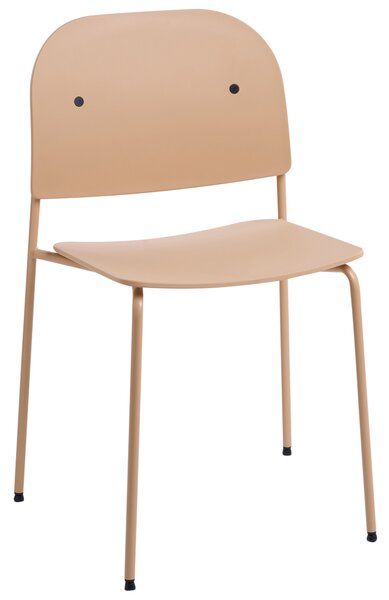 Sada 2 jedálenských stoličiek béžová plastové sedadlo kovový rám a nohy minimalistický škandinávsky štýl kuchyňa jedáleň
