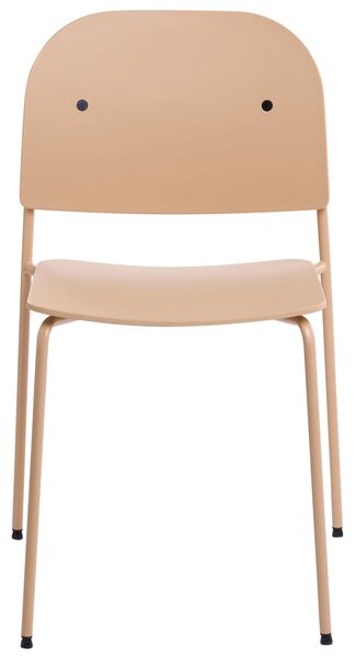 Sada 2 jedálenských stoličiek béžová plastové sedadlo kovový rám a nohy minimalistický škandinávsky štýl kuchyňa jedáleň