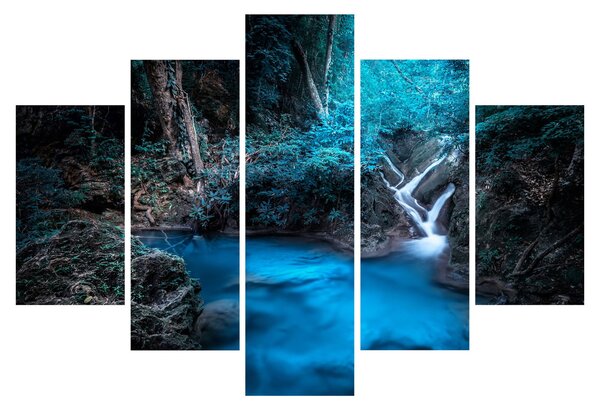 Obraz - Magická noc v tropickom lese (150x105 cm)