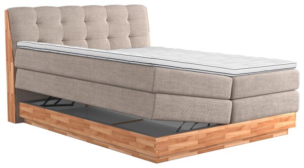 BOXSPRINGOVÁ POSTEĽ, 160/200 cm, krémová - Online Only spálne, Online Only