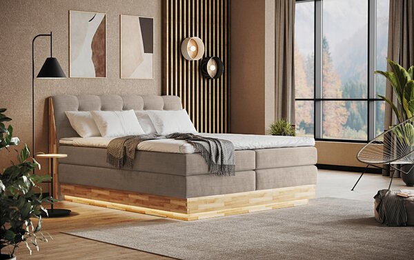BOXSPRINGOVÁ POSTEĽ, 160/200 cm, krémová - Online Only spálne, Online Only