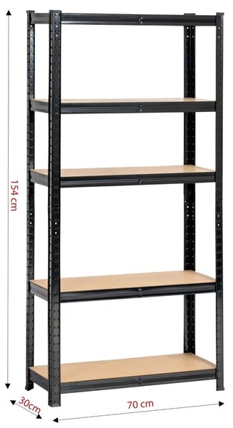 Kovový regál do domácnosti 70 cm QARIAN - čierny