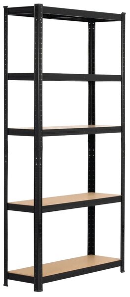 Set kovových regálov do domácnosti 90 cm QARIAN - čierny