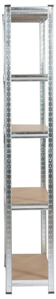 Set kovových regálov do domácnosti 90 cm QARIAN - strieborný