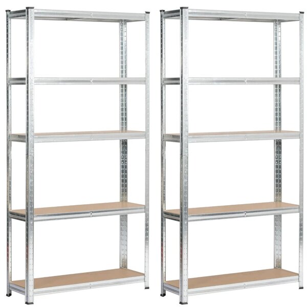 Set kovových regálov do domácnosti 90 cm QARIAN - strieborný