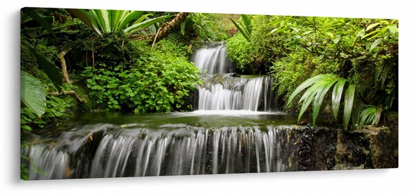 Obraz - Vodopád v dažďovom lese (120x50 cm)