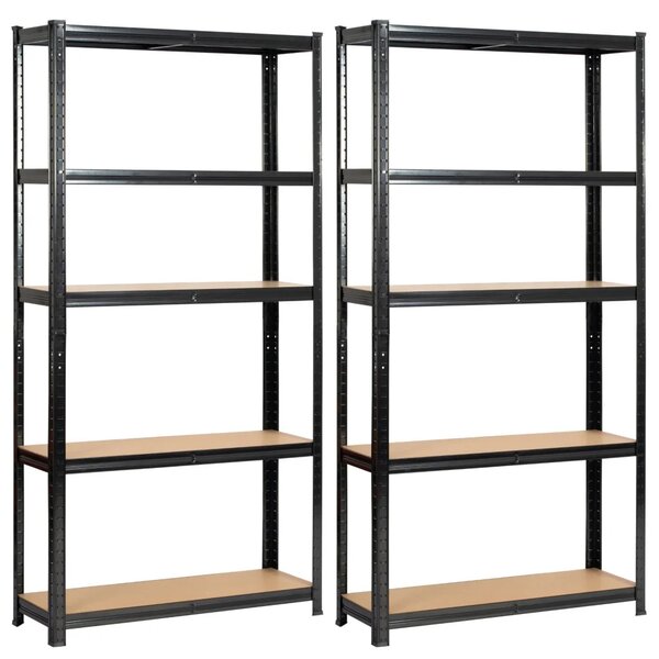 Set kovových regálov do domácnosti 90 cm QARIAN - čierny