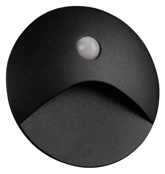 Kanlux 39124 - LED schodové svietidlo so senzorom EXIN 2,5W/230V 3000K IP65 čierne okrúhle