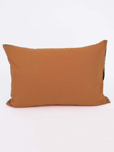 Bavlnená obliečka na vankúš Renforcé 50 × 70 cm - Taisa zelená/terakota