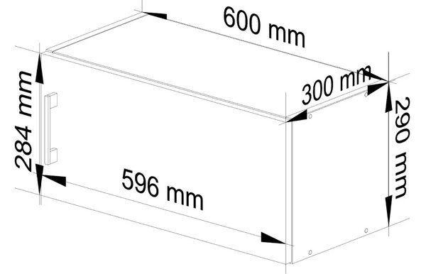 Horná digestorová skrinka TRIVORA - šírka 60 cm, biela / dub sonoma