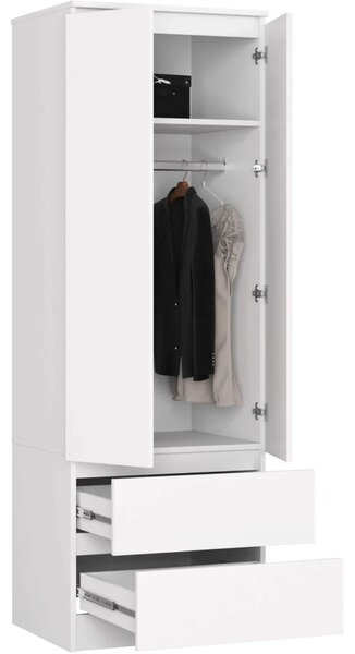 Šatníková skriňa so šuplíkmi 60 cm WREN - biela