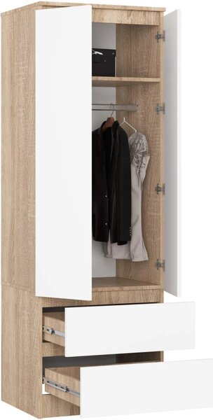 Šatníková skriňa so šuplíkmi 60 cm WREN - dub sonoma / biela