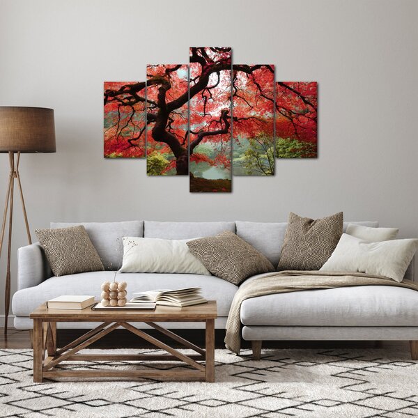 Obraz červeného japonského javora, Portland, Oregon (150x105 cm)