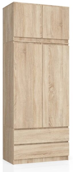 Šatníková skriňa s nástavcom 90 cm LOTA - dub sonoma
