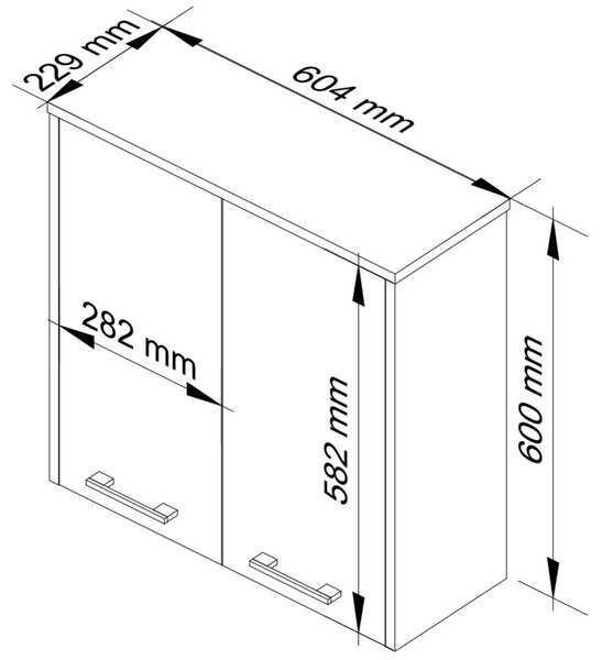 Závesná kúpeľňová skrinka MERALYA - biela / biela lesklá