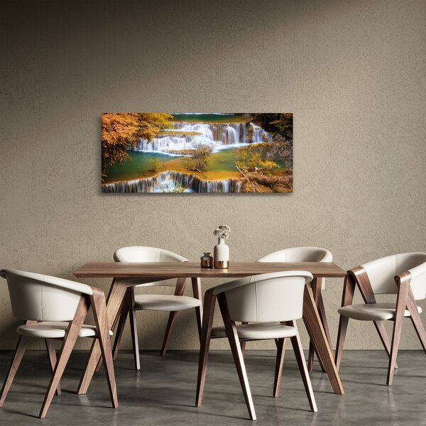 Obraz - Vodopády Huay Mae Khamin, Thajsko (120x50 cm)